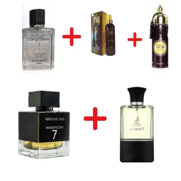 Fragrance World Absolute Oud Magnificent 7 + Lattafa Art of Arabia I + Maison Alhambra Avant + My Perfumes Soul Mate Intense + Otoori Oud + 3 мини парфюмни масла